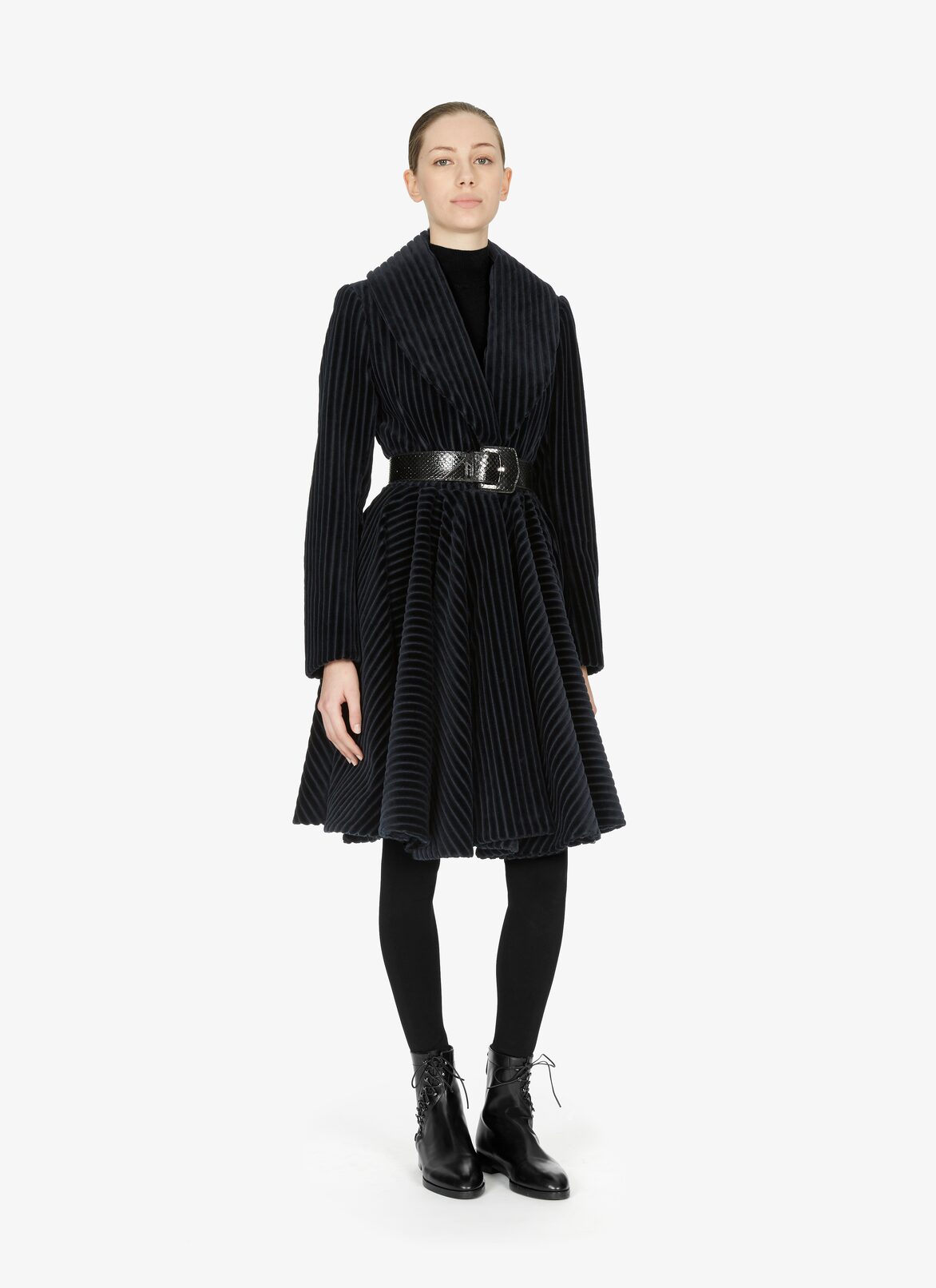 COAT VELOURS COTELE MAXI NIGHT ALAÏA NIGHT BLUE COAT VELOURS COTELE MAXI NIGHT